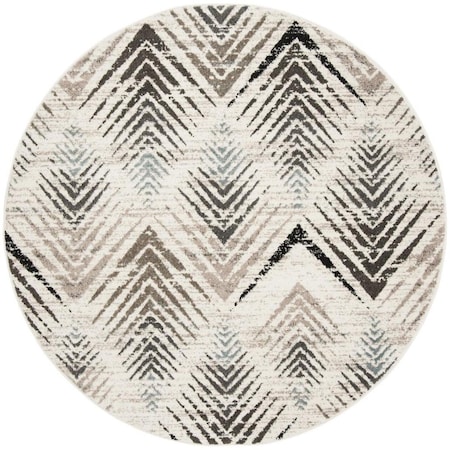 Safavieh Amsterdam Power Loomed Round Area Rug; Cream & Beige - 6 ft. 7 in. x 6 ft. 7 in. AMS110A-7R